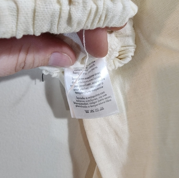 NEW WeWoreWhat Off The Shoulder Linen Blend Cropped Women Medium Blouse - Picture 10 of 11